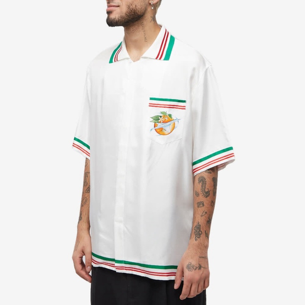 Casablanca Men's Airways Short Sleeve Shirt in White | Size M | Mint Condition